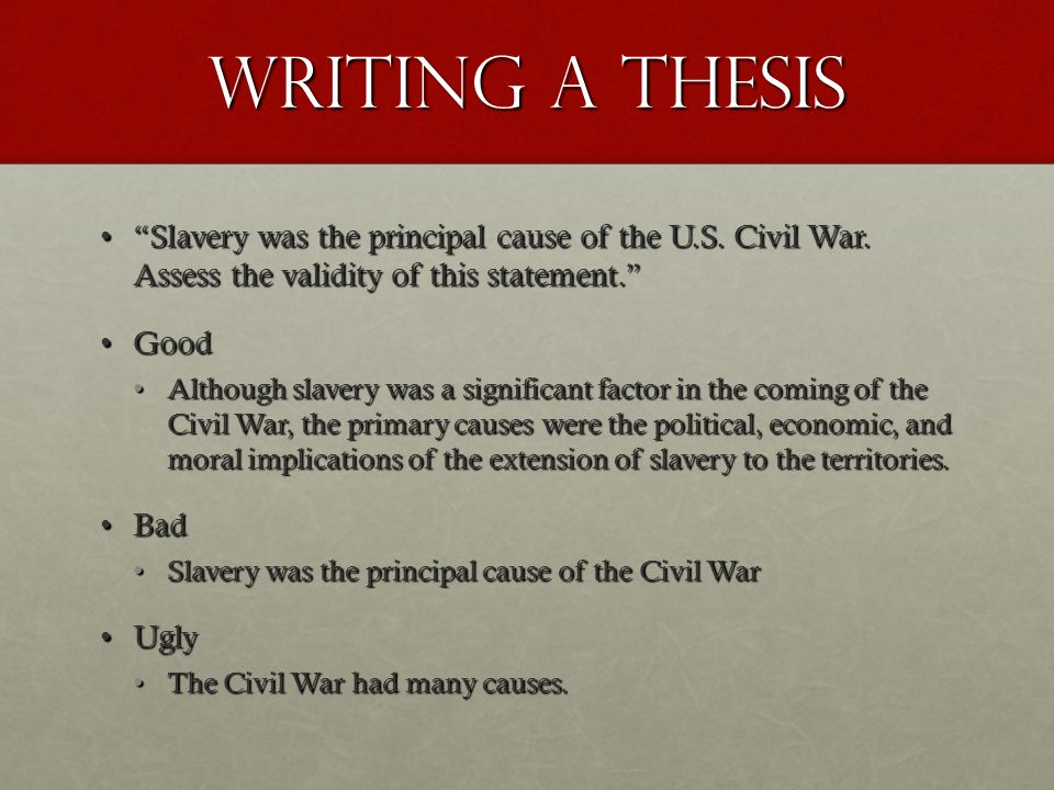 Thesis statements for american history x